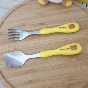 拉拉熊造型餐具組 兒童湯匙 叉子 湯匙 兒童湯匙 baby叉子 304不鏽鋼湯匙 叉子 防滑叉子 兒童餐具 拉拉熊
