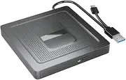 ZENWORYS External CD DVD Drive USB 3.0 Type-C CD Burner External Optical Drive Free Drive DVD CD Player for PC Laptop
