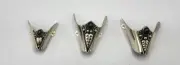 Boot Flat Tips Set Silver Tone Onyx Stone Southwestern (CHOOSE SIZE)