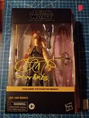 Jar Jar Binks Star Wars Phantom Menace Hasbro signed by Ahmed Best