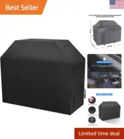 Heavy-Duty BBQ Grill Cover - 65 Inch, Weather Resistant - Fits Weber, Brinkmann