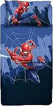 Spiderman, Single Bed Sheet, Bed Set, Top Sheet, Fitted Sheet, Pillowcase, Blue, Marvel, Disney, 100% Cotton, Official Product