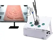 Professional Surgery Simulator Needle Clamp Trainer, Laparoscopic Training Box, with 4 Surgical Instruments 10 Training Modules,30degrees
