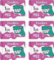 ZenRex 1GB Pack of 1, 6 Count Micro SD C4 Memory Card for Camera Tablet Smartphone with Adapter