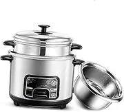 Rice Cooker - Rice Cooker With Steamer Basket, Home Intelligent Insulation Rice Cooker, Multifunction Stainless Steel Inner Pot Rice Cooker, With Spoon Steamer And Measuring Cup,3L