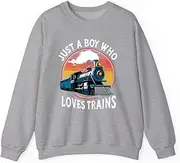 [X.Style] Just A Boy Who Loves Trains Lover Toddler ds040 Sweater Grey XL