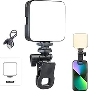 Rechargeable Fill Light | Rechargeable Phone Selfie Light - Led Camera Lights High Clip Fill Video Light with Adjustable 180° Base 2 Light Modes for