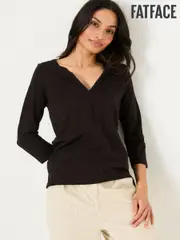 FatFace Aster Black 3/4 Sleeve T-Shirt (E98923) | $65
