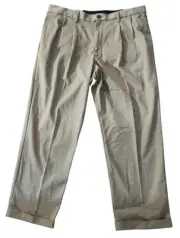 Dockers Men's Relaxed Fit Comfort Pants-Pleated, British Khaki, 36W x 30L