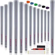 SAPLIZE CC01 Rubber Golf Grips, Options of Basic kit(13 Grips) or Deluxe Kit(13 Grips with Solvent kit) 4 Colors Available, Standard/Midsize Anti-Slip Rubber Golf Club Grips