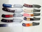 CUSTOM HAND MADE DAMASCUS STEEL FIXED BLADE SKINER KNIFE 81(lot of 9).