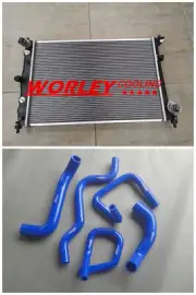 VIC-Radiator + BLUE HOSE For Falcon Ford BA BF 6Cly V8 XR6 XR8 turbo Fairlane