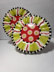 NEW! Set Of 2 MUD PIE **Christmas Ruffles** Platters