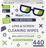 440 Pack Lens Wipes For Eyeglasses Pre-Moistened, Individually Wrapped Cleaning
