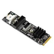 Type-E USB 3.1 Front Panel Socket & USB 3.0 (19 PIN) to NVME M-Key Adapter Card