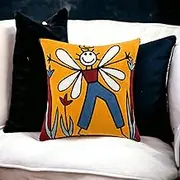 Cushion Covers 18 x 18 Inch - Handmade Throw Pillow Covers For Sofa Couch & Living Room, Embroidery Cotton Linen Picasso Design Decorative Pillows Cases For Home Decor (Size : 45x45cm)