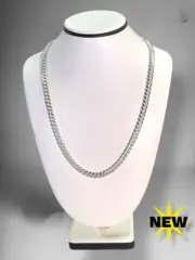 NEW - 6.8mm Cuban Chain in Solid .925 Sterling Silver - 24" (TRP050855)
