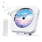 Bluetooth Portable Home CD Music Player with Remote Control, Timer, Built White