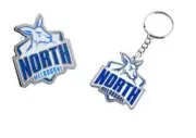 SET OF 2 NRTH MELBOURNE KANGAROOS AFL TEAM LOGO METAL PIN BADGE & MASCOT KEYRING