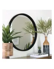 [One Six Eight London] Tina 80cm Black Solid Wood Mirror