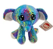 Fiesta Rainbow Blue Elephant Plush Fiesta 8" Metallic Turquoise Stuffed Animal