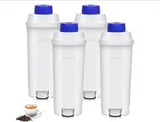 4 Packs Coffee Filters Replacement for DeLonghi Filter DLSC002, Water Filter Cartridges Activated Carbon Softener, Compatible with ECAM, Esam, ETAM, BCO, EC.