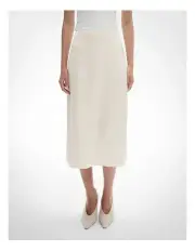 [Witchery] Satin Skirt in Chalk