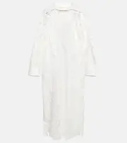 [Valentino] Valentino Embroidered cotton midi dress AU 8 white