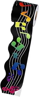 Generic 1roll Musical Notes Border Sticker Self-adhesive Chalkboard Decorations Music Theme Border for Bulletin Board Easy to Install Classroom Decor