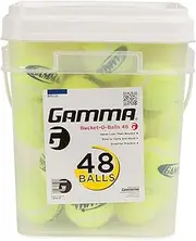 Gamma Bucket of Pressureless Tennis Balls - Sturdy, Reusable, and Portable Bucket Ideal for Practice, Training, and Teaching, 40/48 Count, Case of Balls for All Court Types, Premium Performance