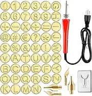 Wood Burning Tip Set, 26 Letters Wood Burning Tip Kit Copper Letter Number Soldering Iron Stencils DIY Embossing Carving Head Tools Wood Burning Set for DIY Embossing and Carving Crafts Wood Burning