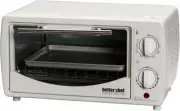 Better Chef 9L Toaster Oven Broiler With Slide-Out Rack And Bake Tray WHITE