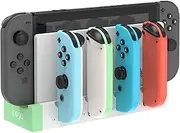 FYOUNG Charger for Nintendo Switch Joy Cons Controllers, 4-in-1 Dock Base Station with Indicator, White