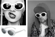 # Vintage Nirvana Kurt Cobain White Sunglasses Round Clout Mens Ladies