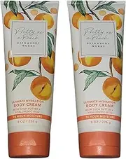 Bath & Body Works 2 Pack Pretty As A Peach Ultra Shea Body Cream 8 Oz.