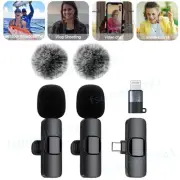 Wireless Lavalier Microphone For iPhone/iPad/Android Vlog Live Stream Laptop