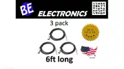 3x XLR Male to 1/4" 6.35mm TRS Male Plug Audio Microphone Cable 6ft