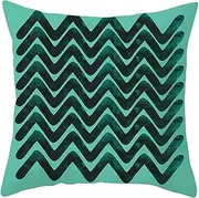 Linen Pillow Covers Outside Waterproof Cushion Covers Dinette Booth Black Green Pillow Cover Japandi Cushion Cover Indian Style Wavy Lines Throw Pillow Covers Sofa Decor 45x45 cm