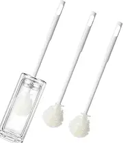 All Angle Bottle Brush, Foldable 3 Pieces Bottle Brush With Long Handle, Household Cleaning Tool, Long Handle Design, Sturdy & Safe, White, For Kitchen Use