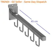 Each Slatwall Garment clothing handbag waterfall 5 hook hanger stand slat wall