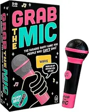 Emesak Grab The Mic – Family Karaoke Board Game, Players - Games for Bad Singers with 250 Lyrics (125 Cards) for Hilarious Game Nights & Birthday Party