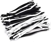 Hollosport 80PCS Extra Long Adjustable Elastic String for Face Masks 1/4 x 6 Inch, Soft Black and White Elastic Cord Ear Loops Straps Bands Ropes with Buckle Adjuster Lock for Craft Sewing