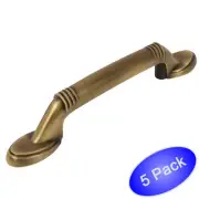 *5 Pack* Cosmas Cabinet Hardware Brushed Antique Brass Handle Pulls #4183BAB