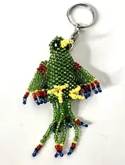 Christmas Hand Beaded Parrot SEED BEAD Spring Ornament Miniature 3”