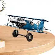 Vintage Airplane Decor, Classical Metal Iron Biplane Models, Retro Plane Aircraft for Christmas, Birthday, and Home Decoration, Antique-Inspired Aviation Collectible for Living Room, or Study