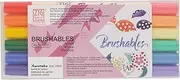 (Vivid) - Kuretake ZIG Brushable dual tip (two tone) brush pen creative hand lettering colouring set (Vivid colour)