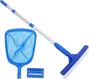 Abaodam Pool Cleaning Kit with Pole Sponge Brush Leaf Skimmer Net Head Lightweight Durable for Residential Public Swimming Pools Cleaning