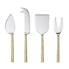 Davis & Waddell Cheese Knife Set of 4 Twisted Gold Handle Cheese Slicer