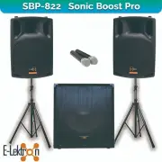E-Lektron Sonic Boost Pro SBP-822 Bluetooth Vocal Bass Sound PA System UHF Mics