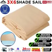 Instahut 3x6M Heavy Duty Shade Sail Canopy UV Sun Waterproof Rectangle Sand